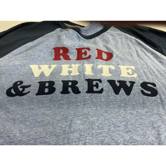 Adult Old Navy Pullover T Shirt Large 3/4 Sleeve Multicolor Graphic - Picture 7 of 9